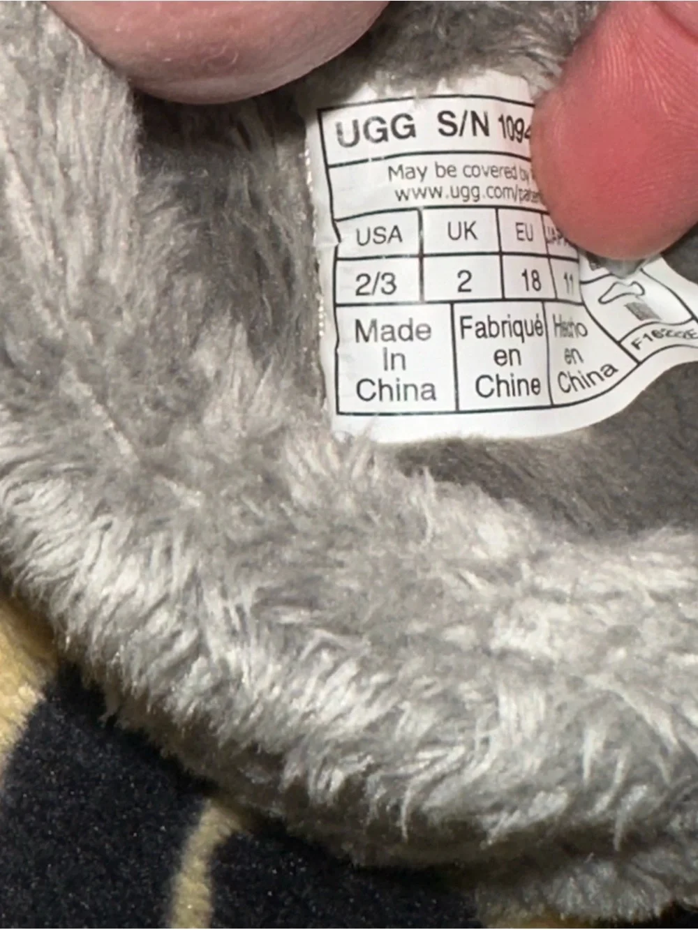 UGG Gray Baby Bixbee Crib Shoes